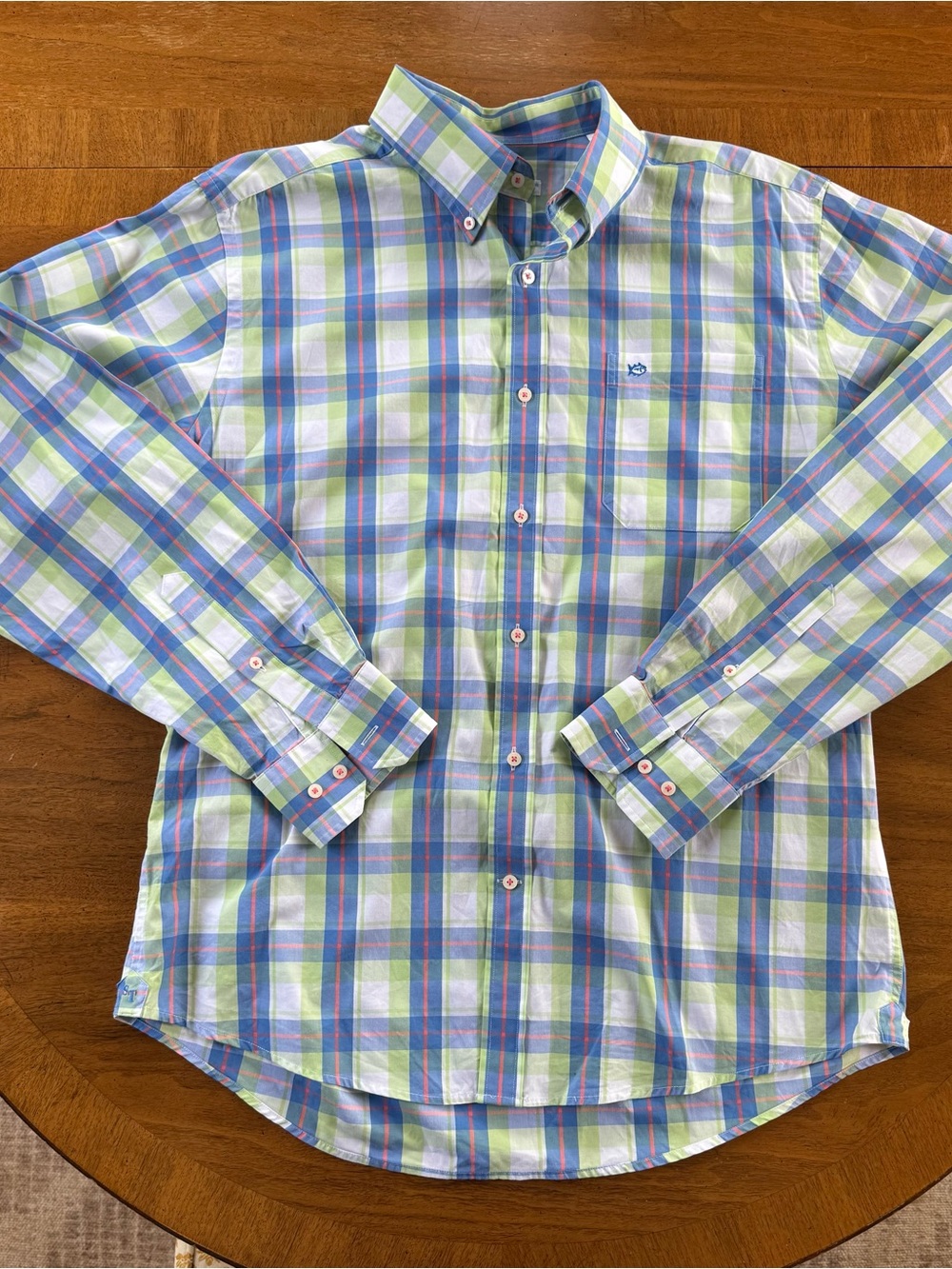 Southern Tide Men's Plaid Button-Down Shirt - Light Green Multi